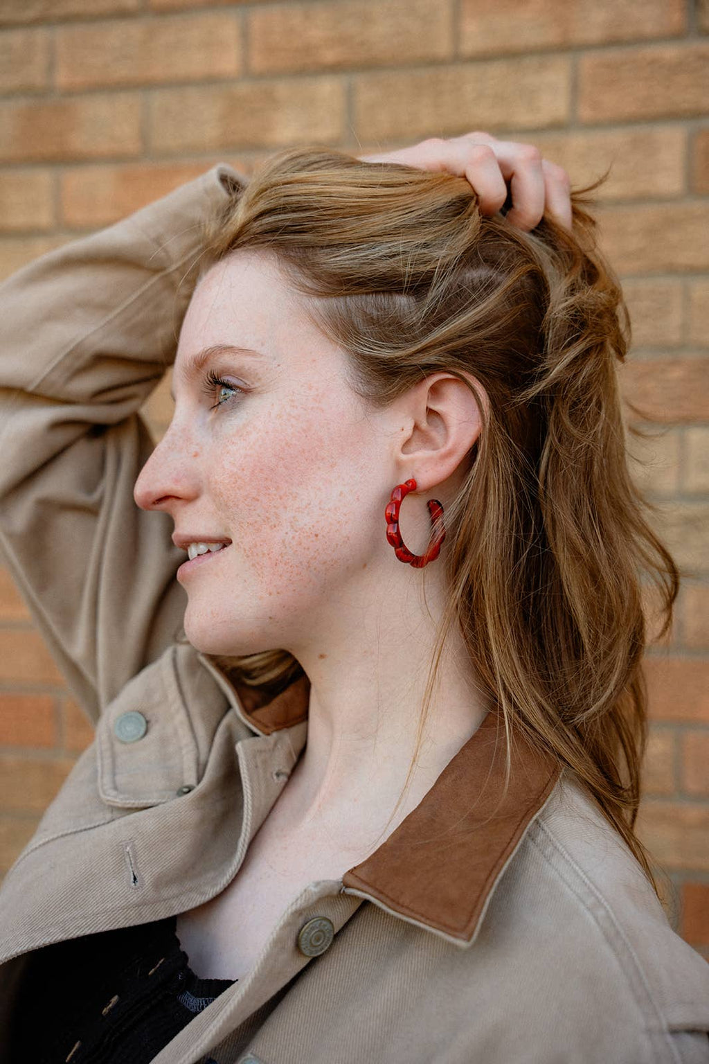 Crimson Red Scarlett Hoops