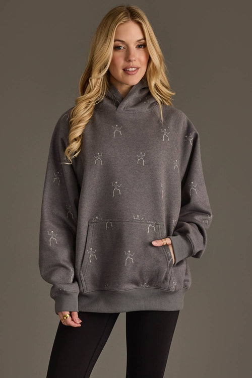 Charcoal Dancing Skeletons Hooded Sweatshirt