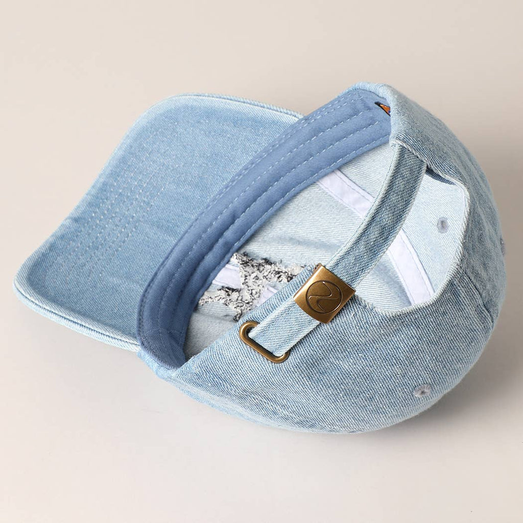 Denim Dalmatian Dog Embroidered Baseball Cap