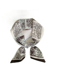 White French Elegance Vintage Paisley Slim Scarf