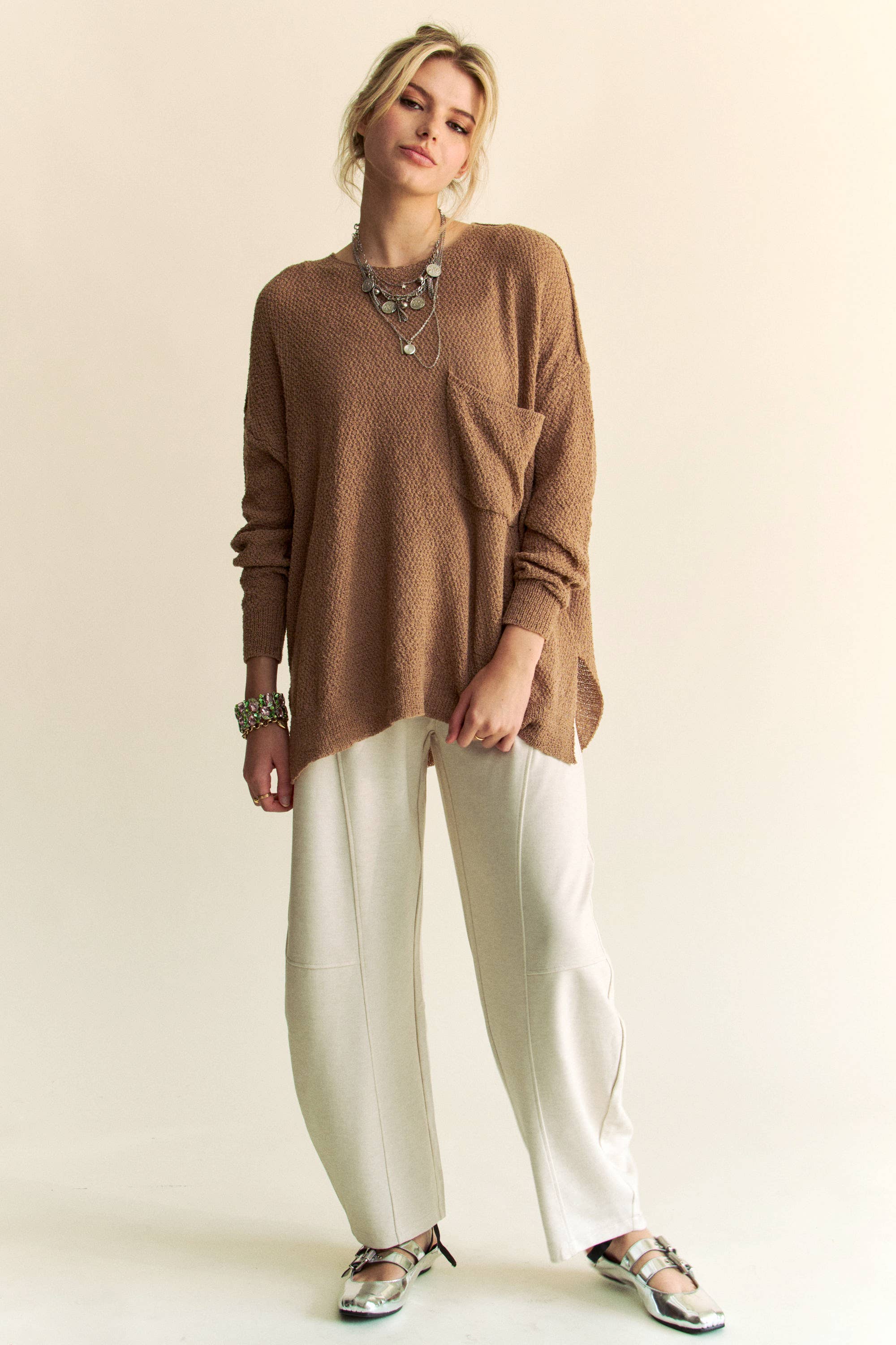 Plus Mocha Relaxed Fit Sweater