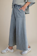 Plus Faded Teal Terry Knit Pants