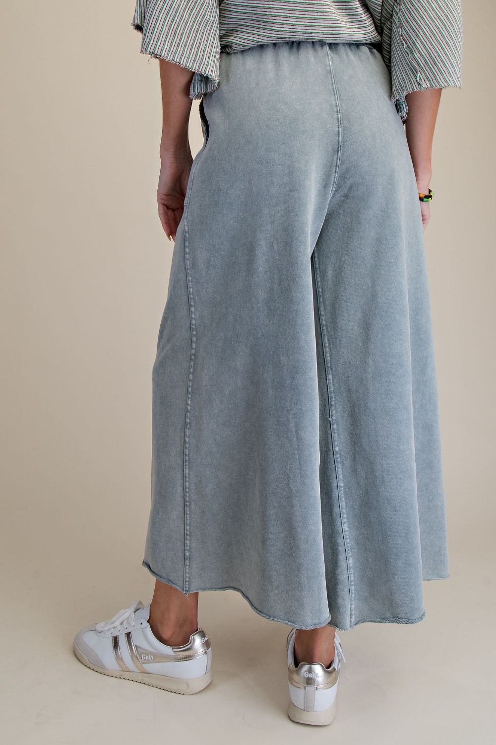 Plus Faded Teal Terry Knit Pants
