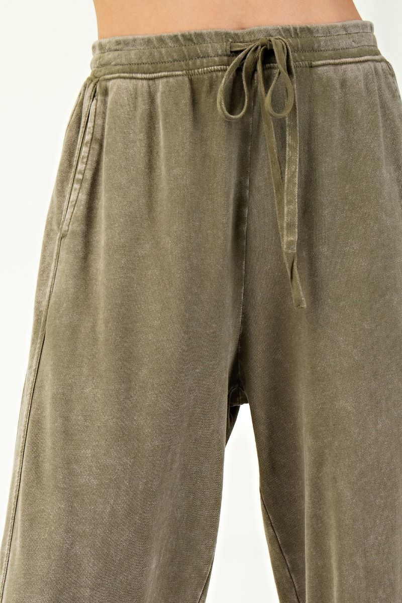 Faded Olive Terry Knit Pants