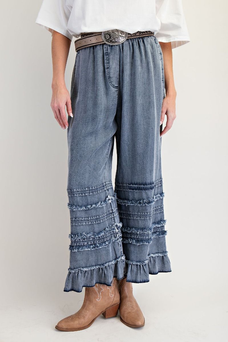 Plus Dark Denim Chambray Pants