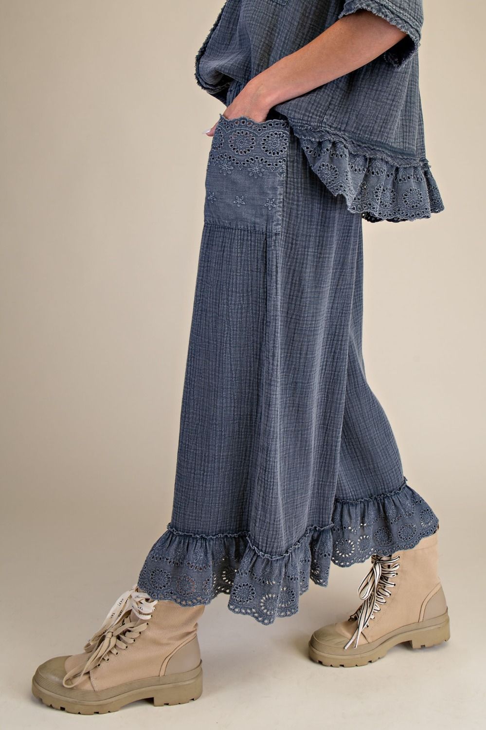 Plus Smoke Washed Cotton Gauze Bottoms