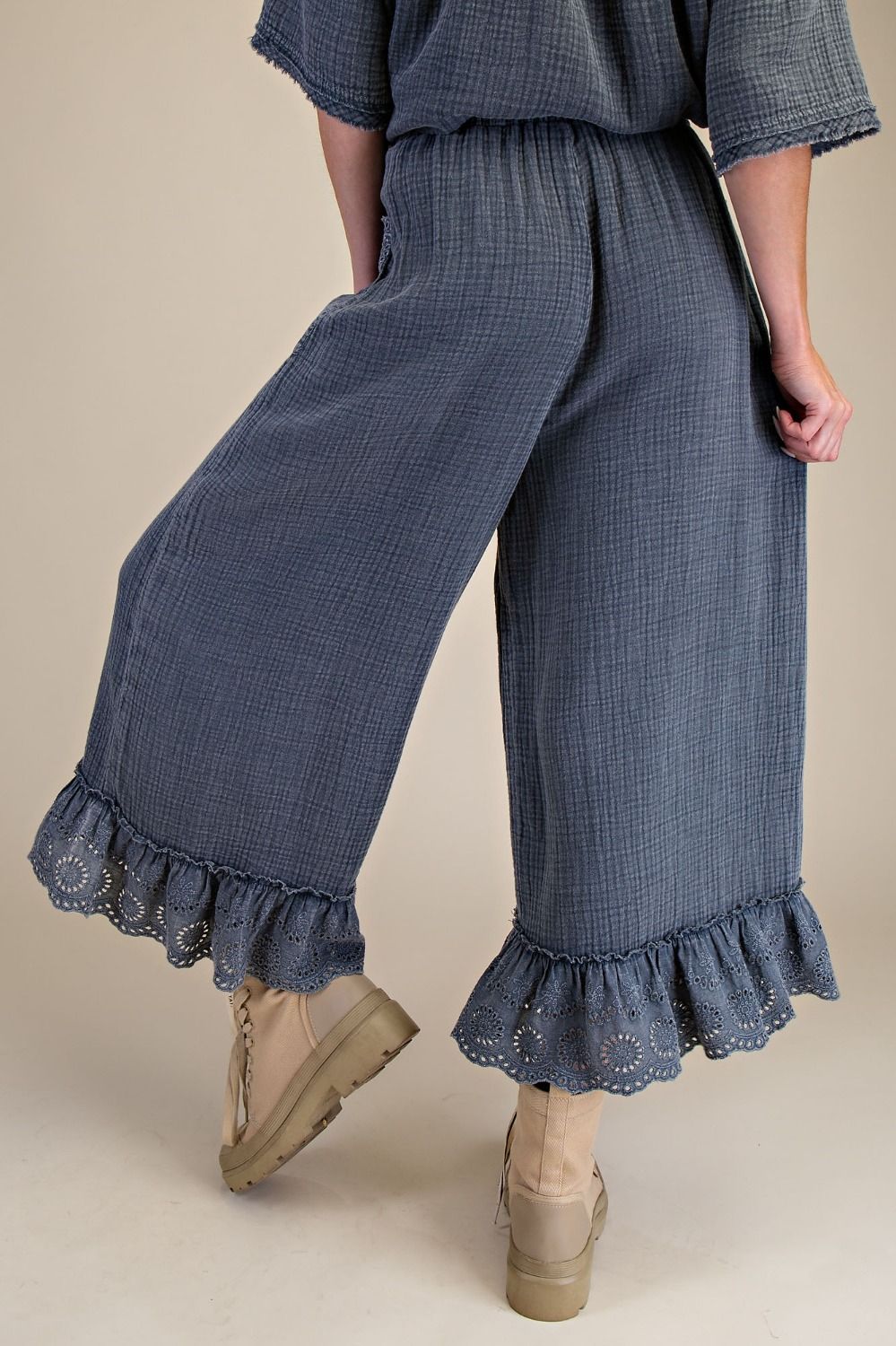 Plus Smoke Washed Cotton Gauze Bottoms