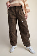 Animal Print Twill Pants