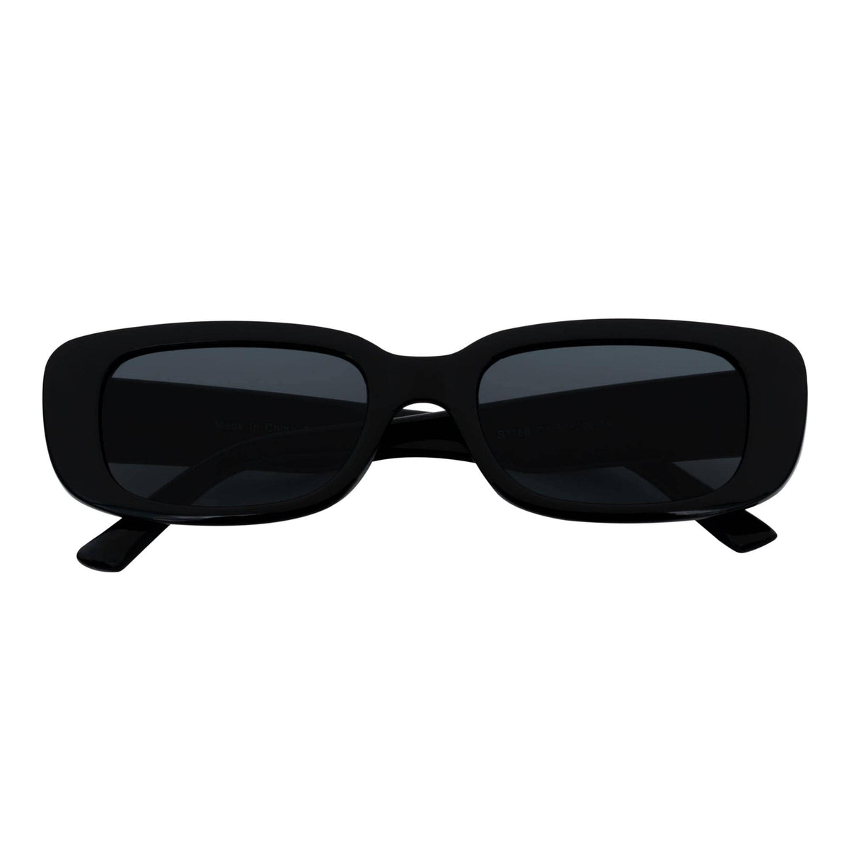 Gloss Black Smoke Small Rectangle Sunglasses