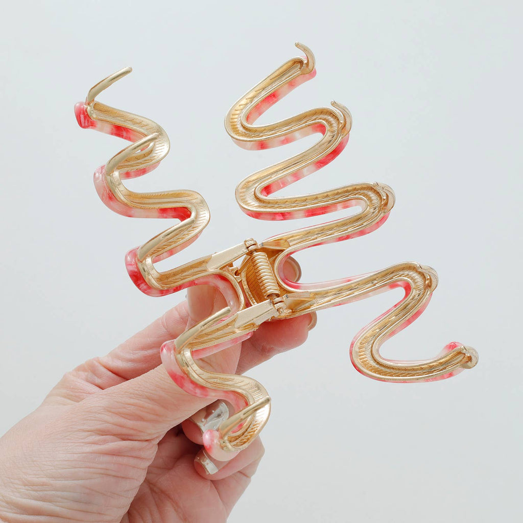 Willow Rosé Squiggle Metal Claw Clip