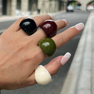 Wine Chunky Glossy Acrylic Ring