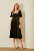 Plus Black Velvet Midi Dress