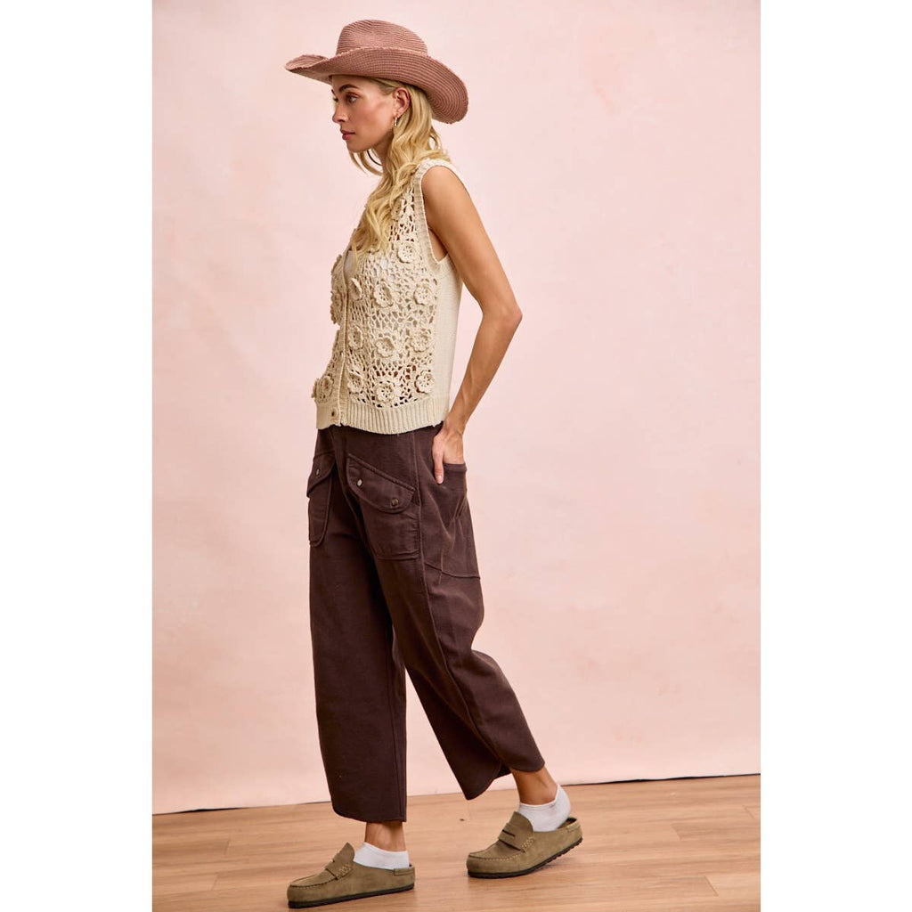 Vintage Mocha Washed Terry Pant