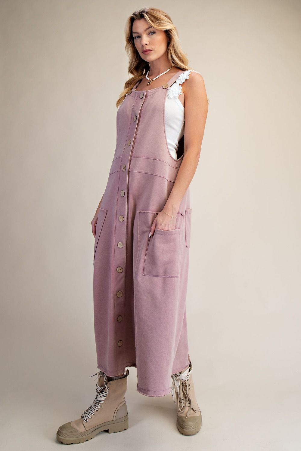 Dusty Rose Mineral Wash Dress