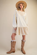 Lace Ruffle Tunic Dress