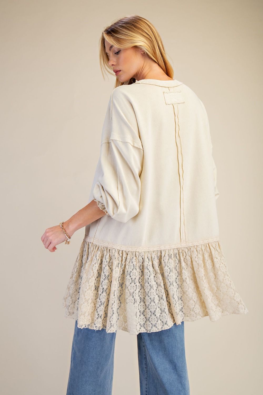 Lace Ruffle Tunic Dress