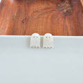 White Shimmer Mini Ghost Studs
