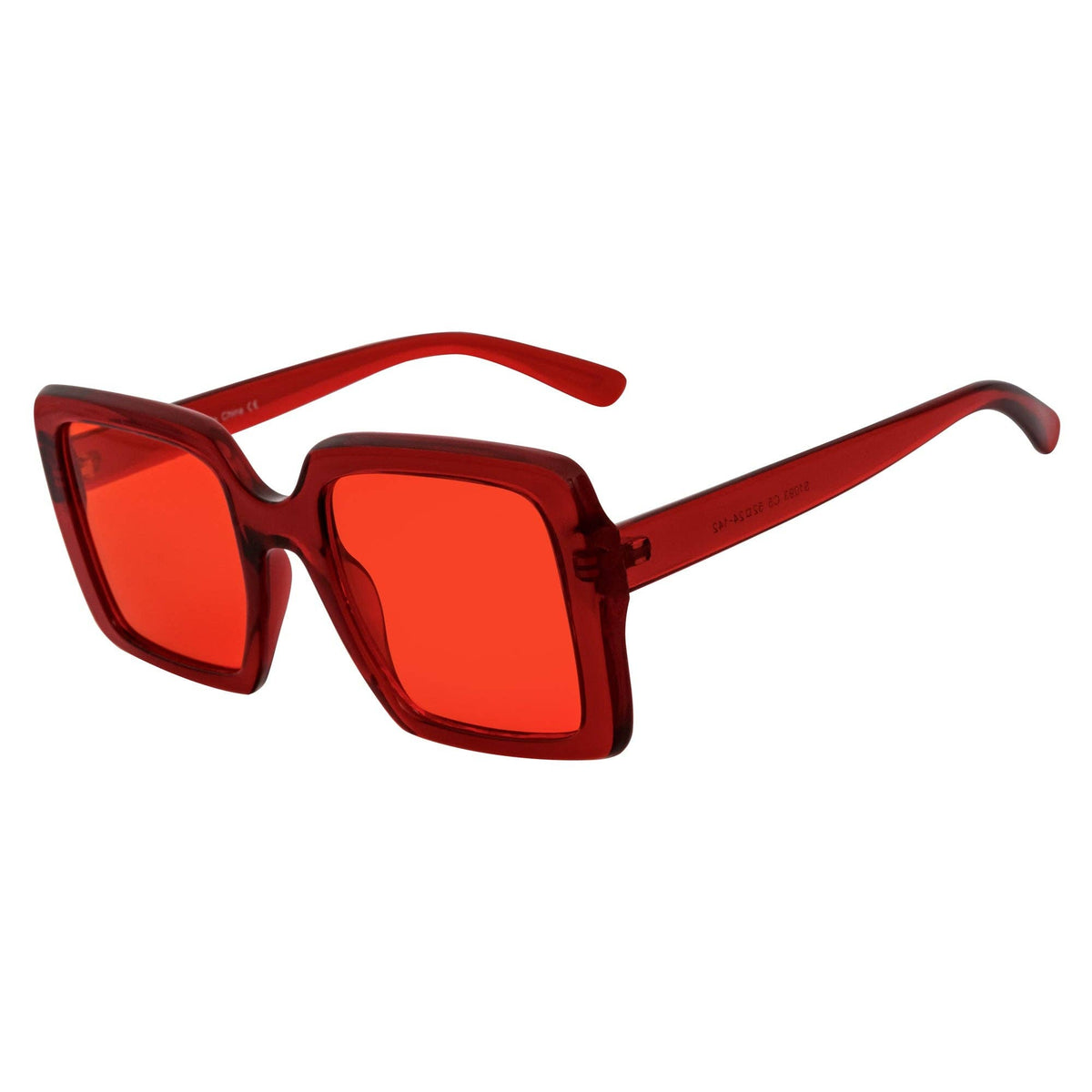 Red Oversize Square Sunglasses