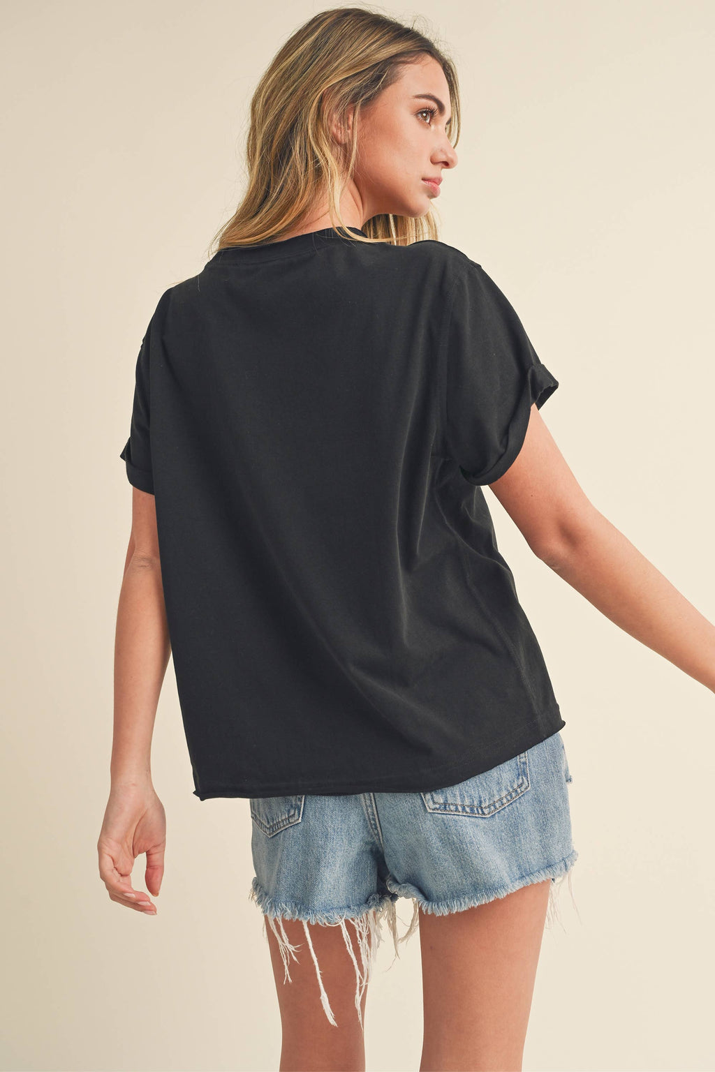 Black Mali Baby Tee Top