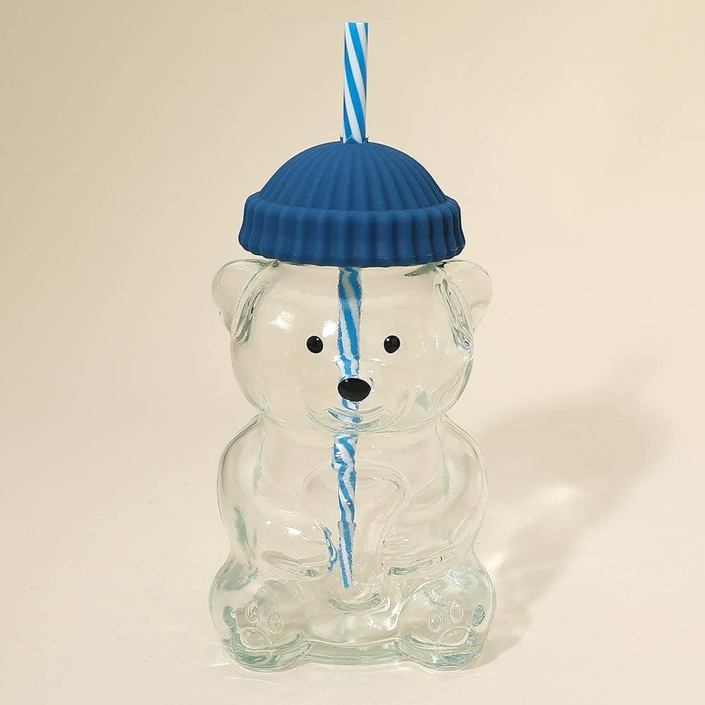 Blue Cute Bear Shaped Glass