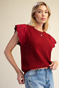 Wine Wing Sleeve Sweater