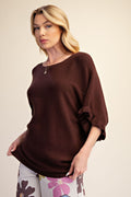 Plus Espresso Dolman Sleeve Sweater