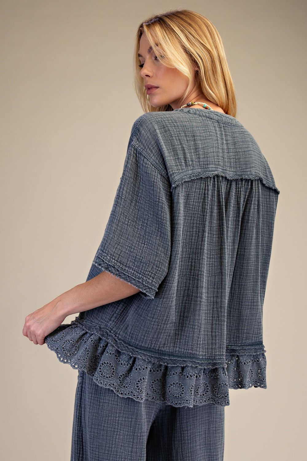 Plus Smoke Washed Gauze Top