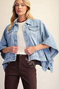 Washed Denim Dolman Jacket