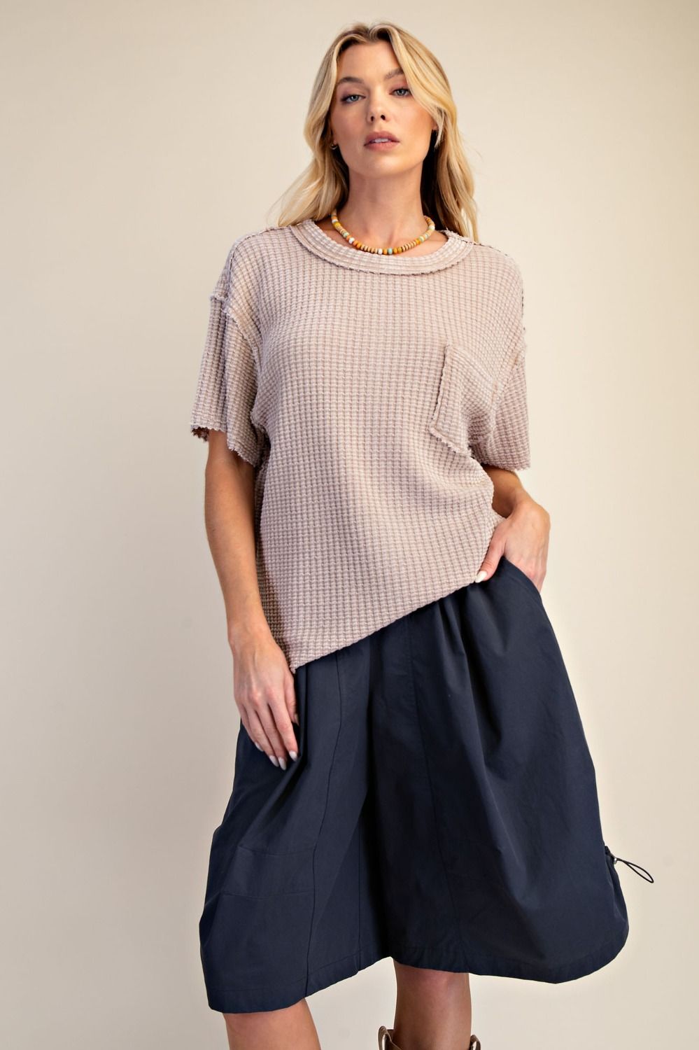 Washed Waffle Top