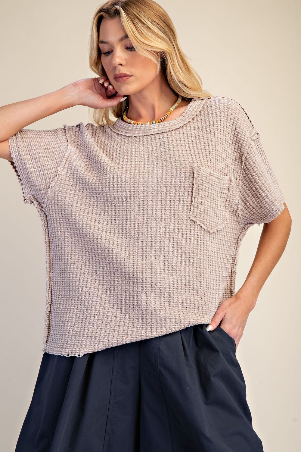 Washed Waffle Top