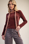 Mulberry Velvet Fitted Top
