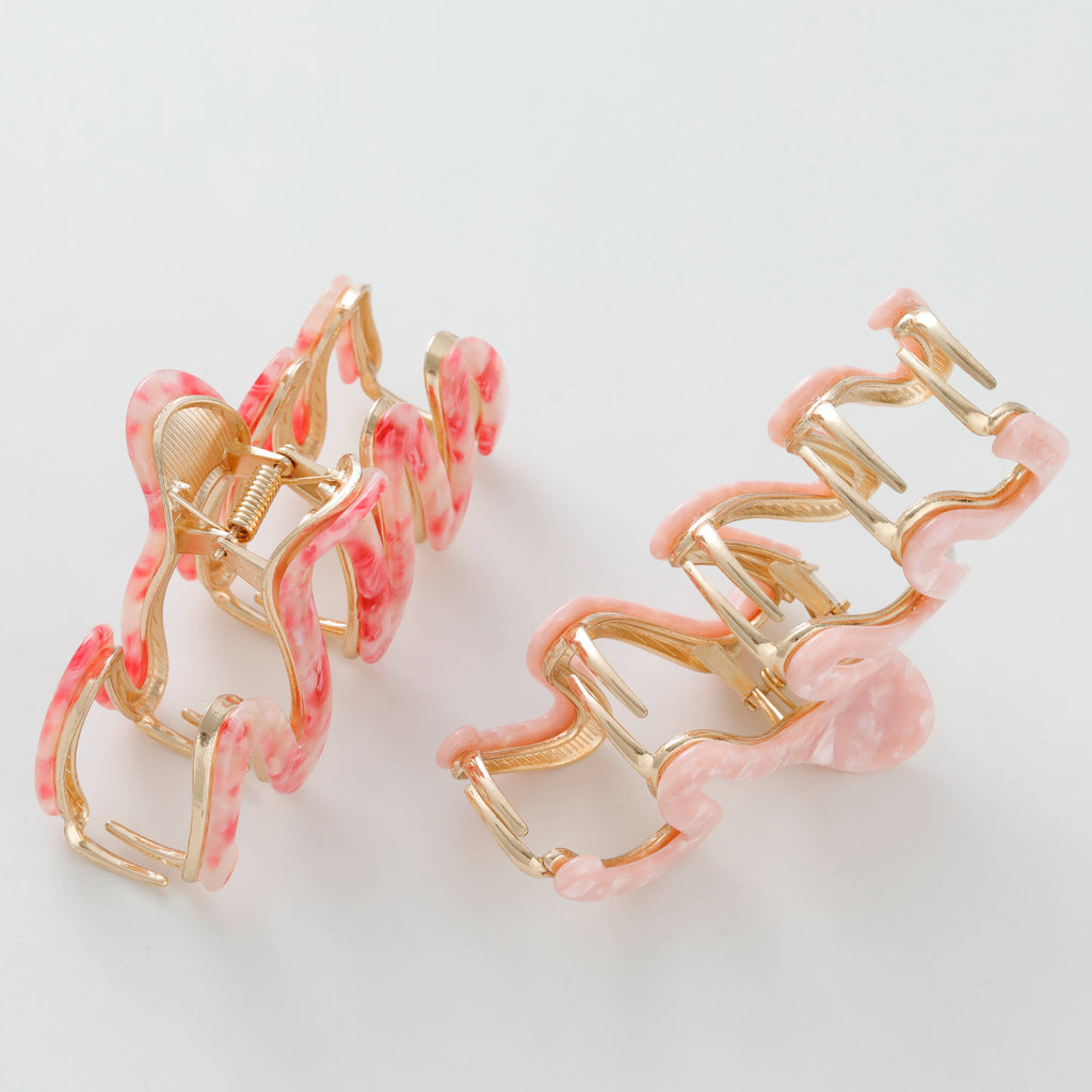 Willow Rosé Squiggle Metal Claw Clip