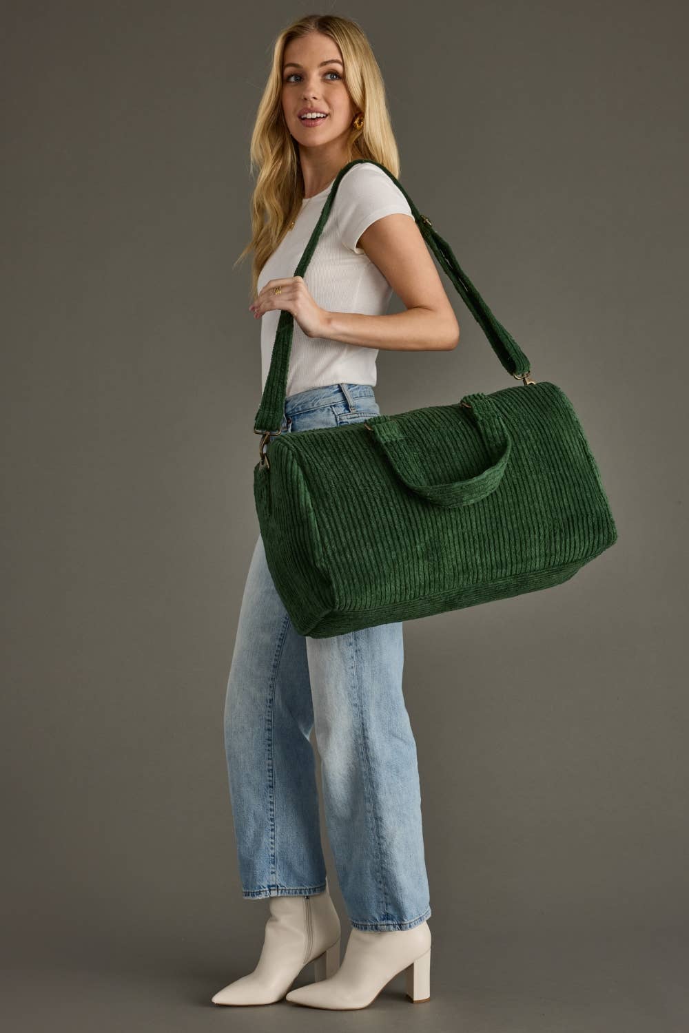 Dark Green Corduroy Duffel