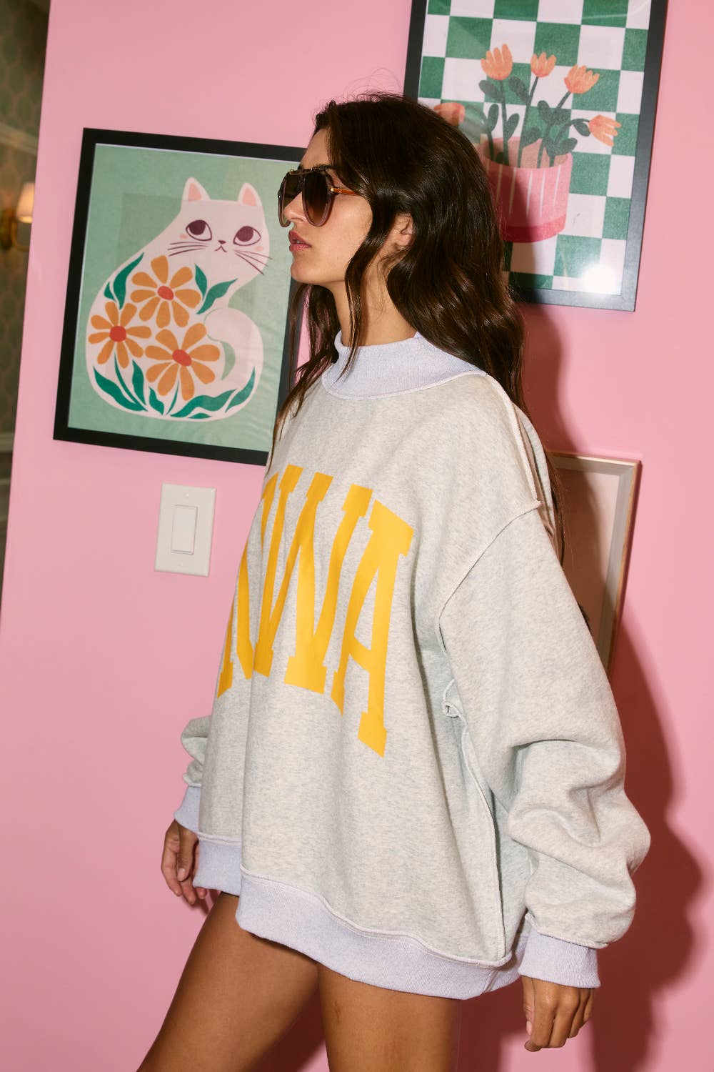 'IOWA & IA' Reversible Mock Neck Sweatshirt