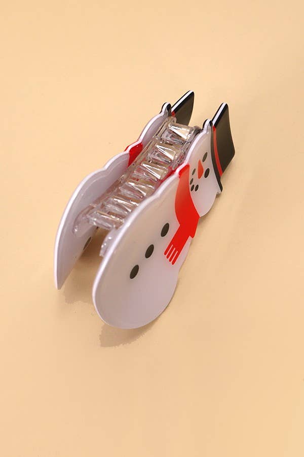 Snowman Hair Claw Clip