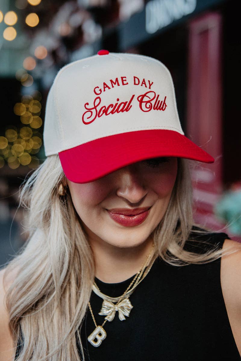 Red Game Day Social Club Two-Toned Vintage Hat