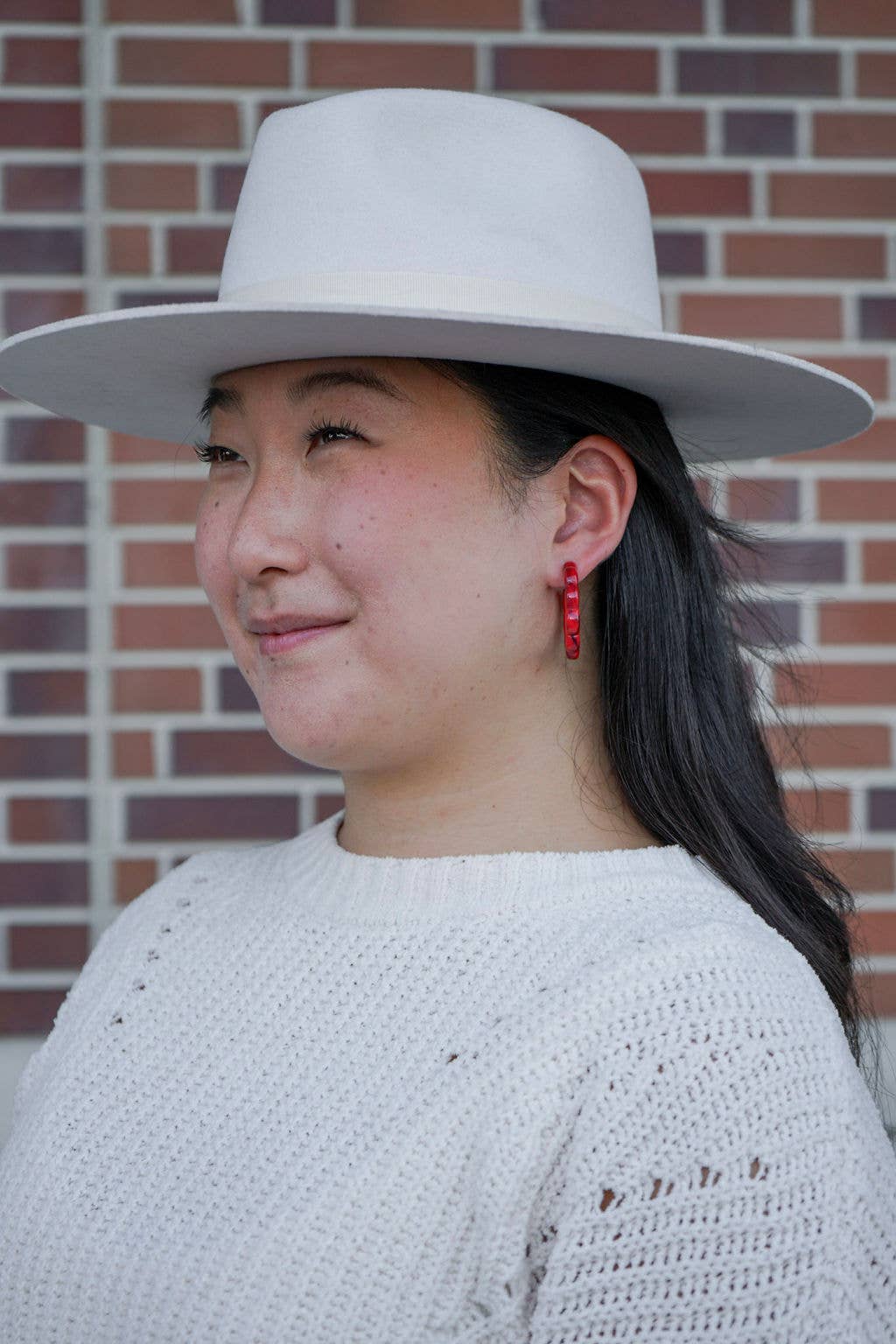 Crimson Red Scarlett Hoops