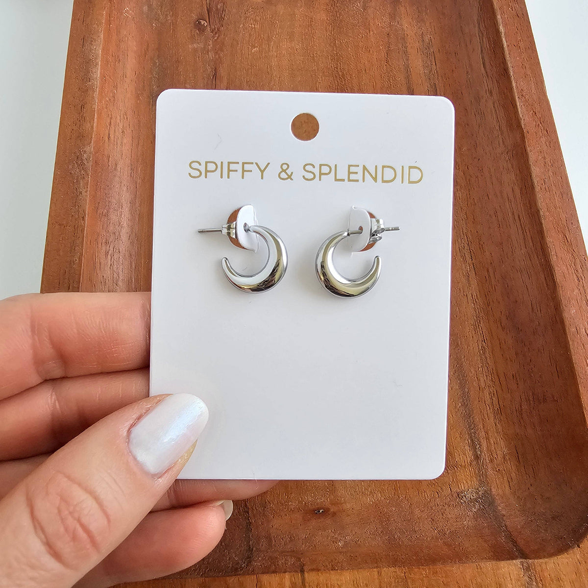 Silver Mini Luxe Selena Hoops