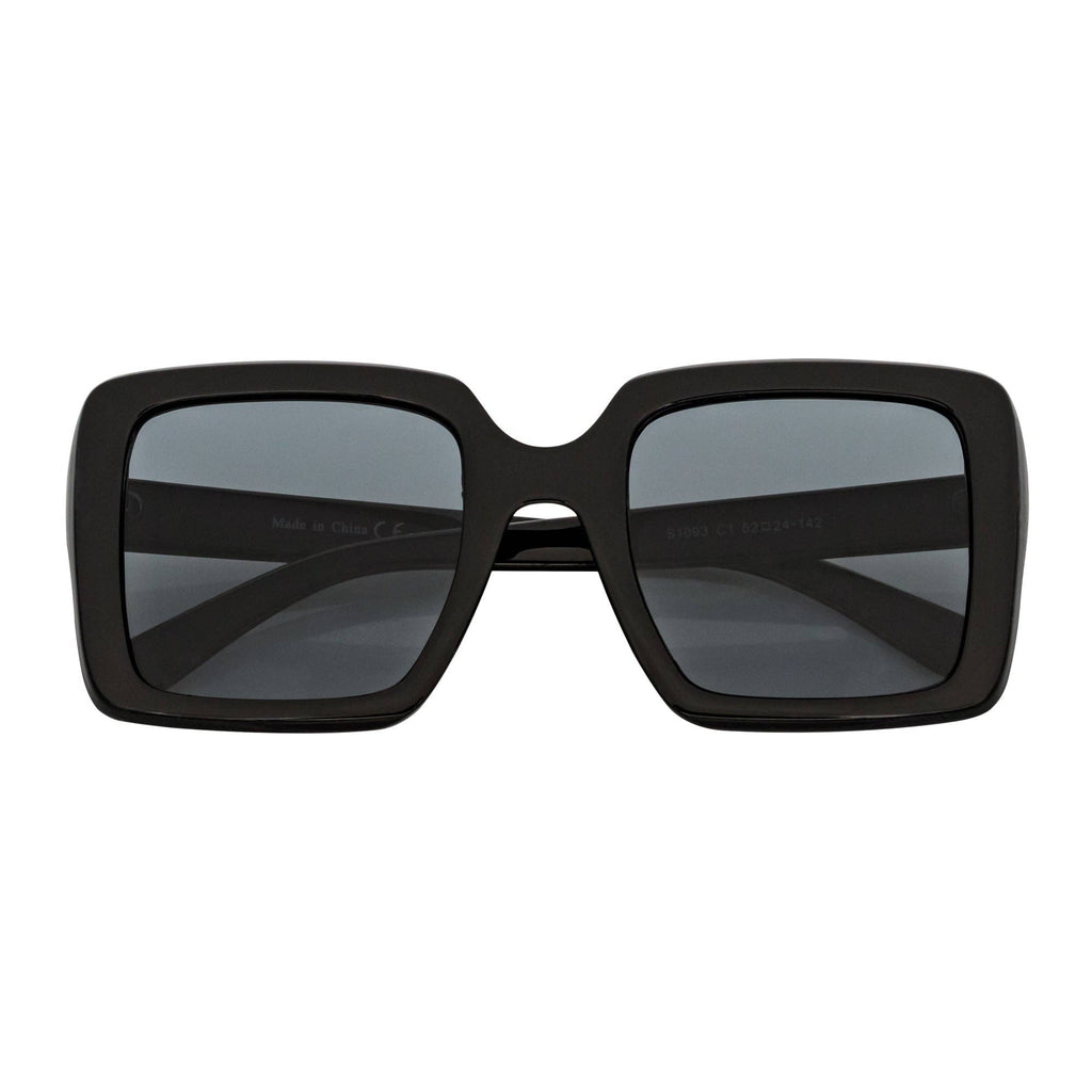 Smoke Oversize Square Black Sunglasses Smoke