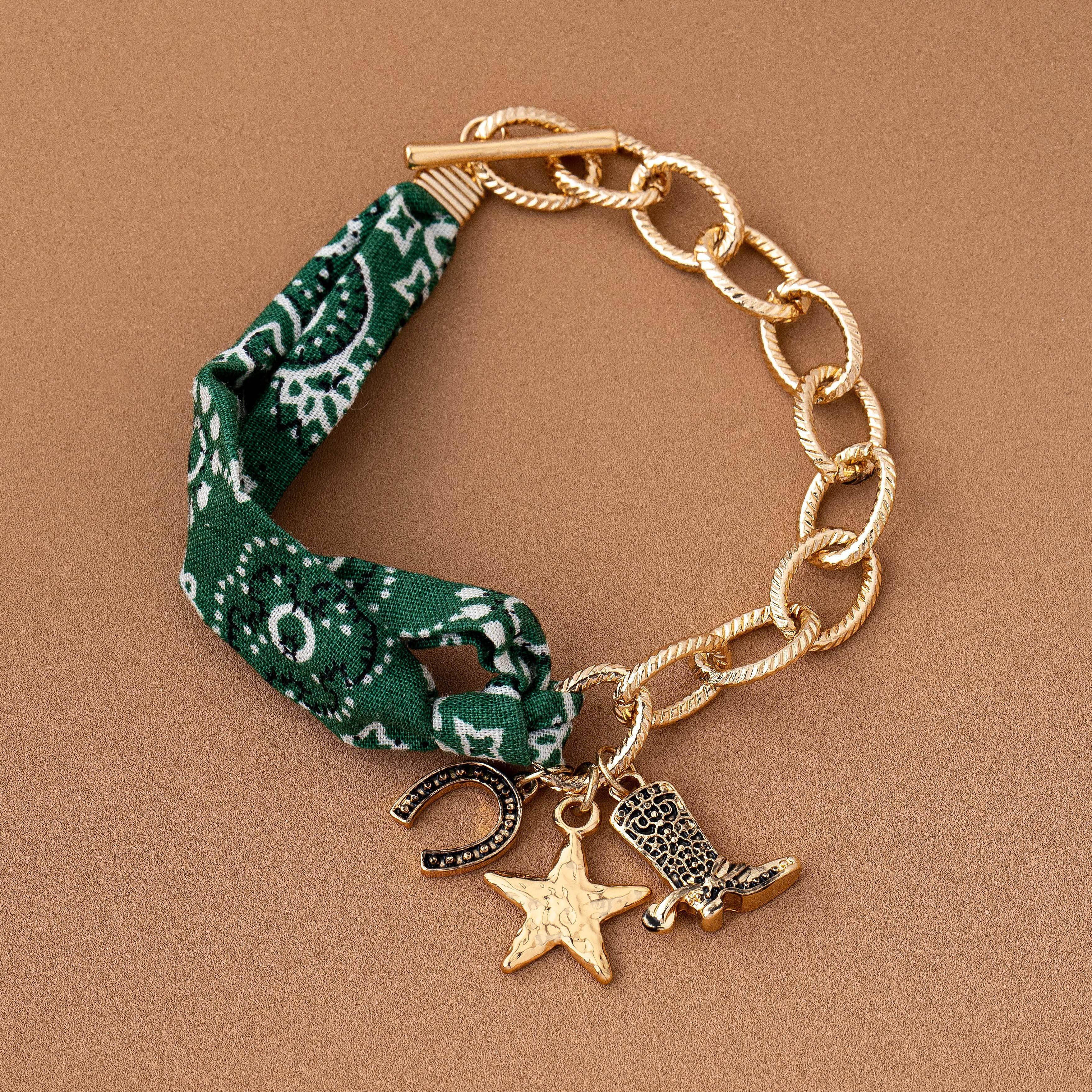 Gold Scarf Charm Bracelet