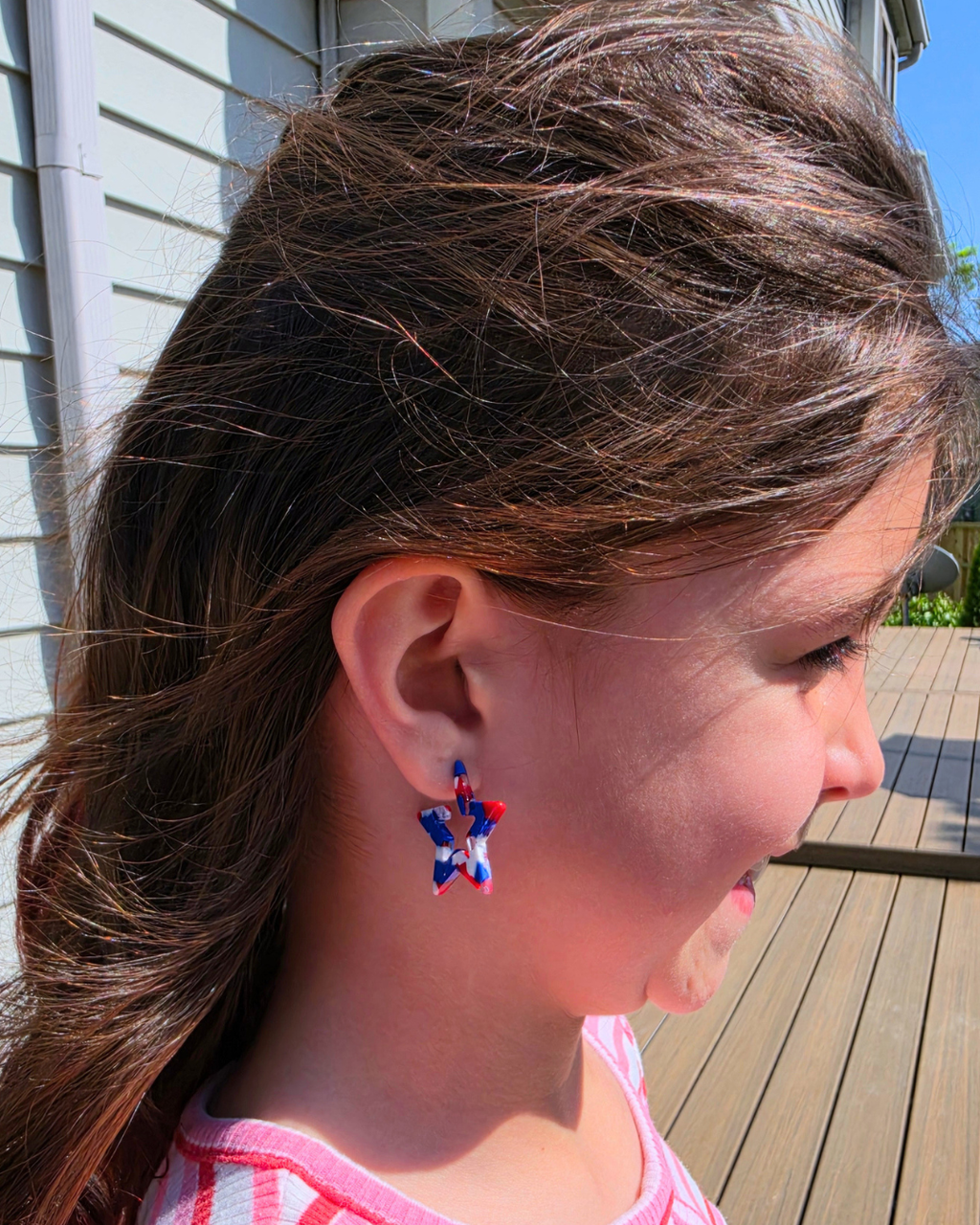 Red, White & Blue Mini Star Hoops
