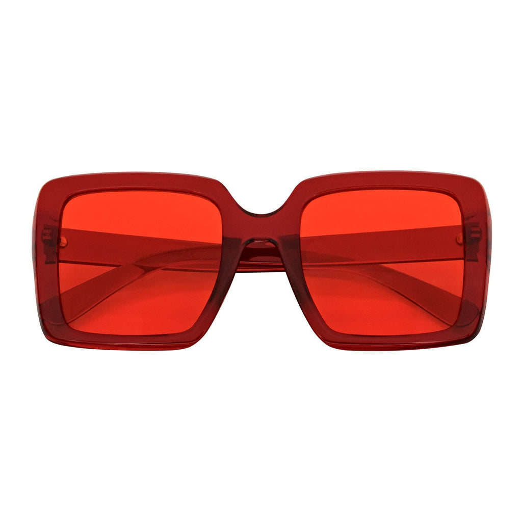 Red Oversize Square Sunglasses