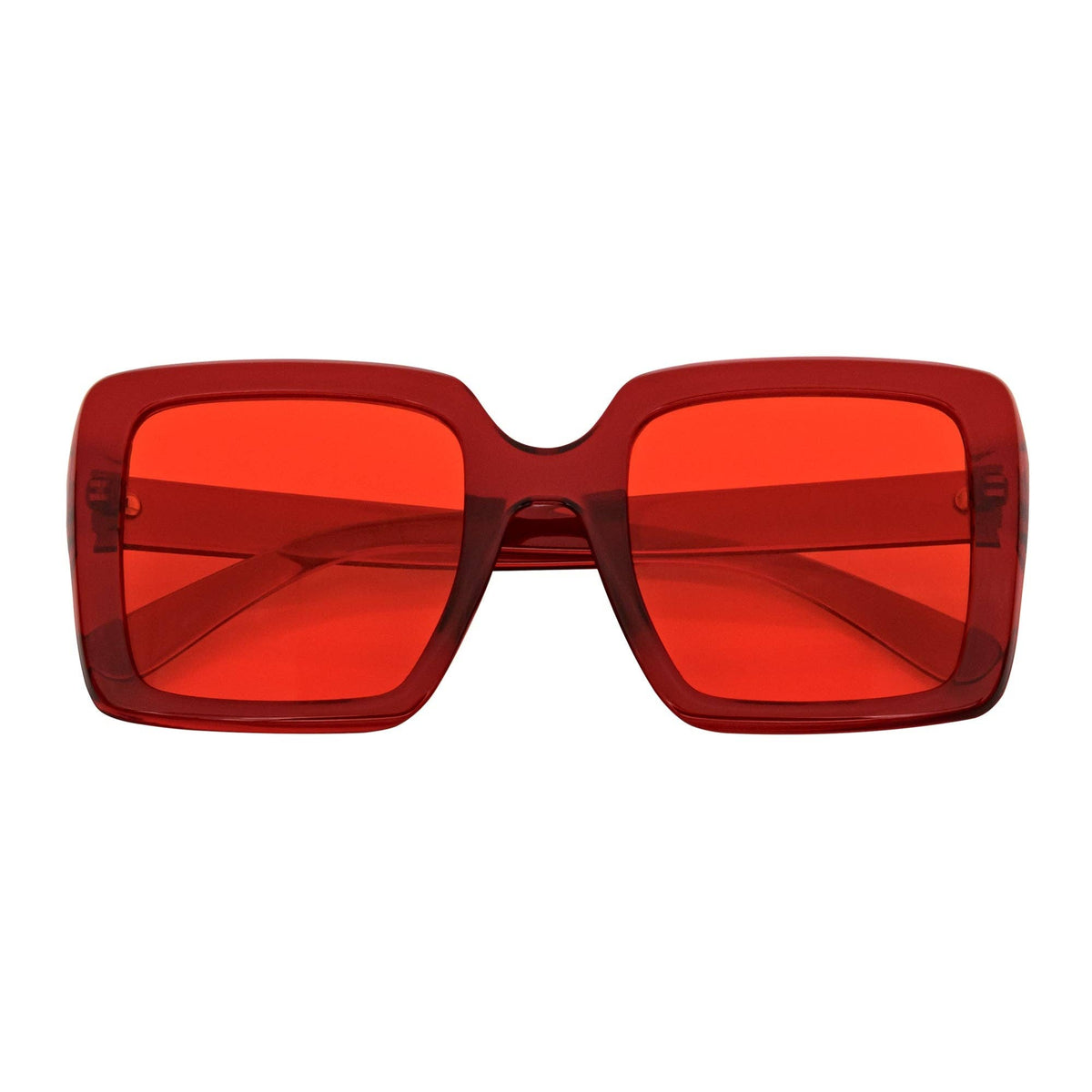 Red Oversize Square Sunglasses