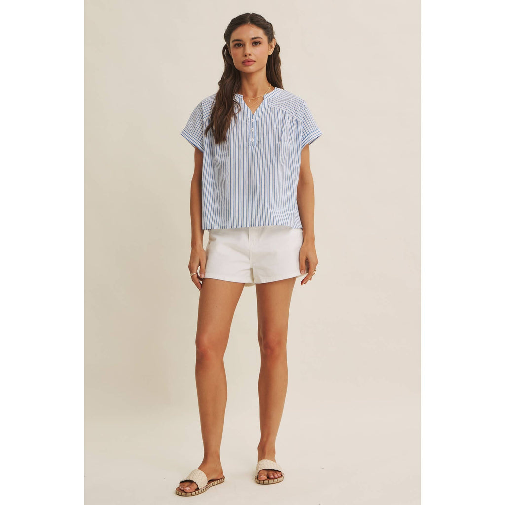 Cool Blue Harbor Morning Blouse