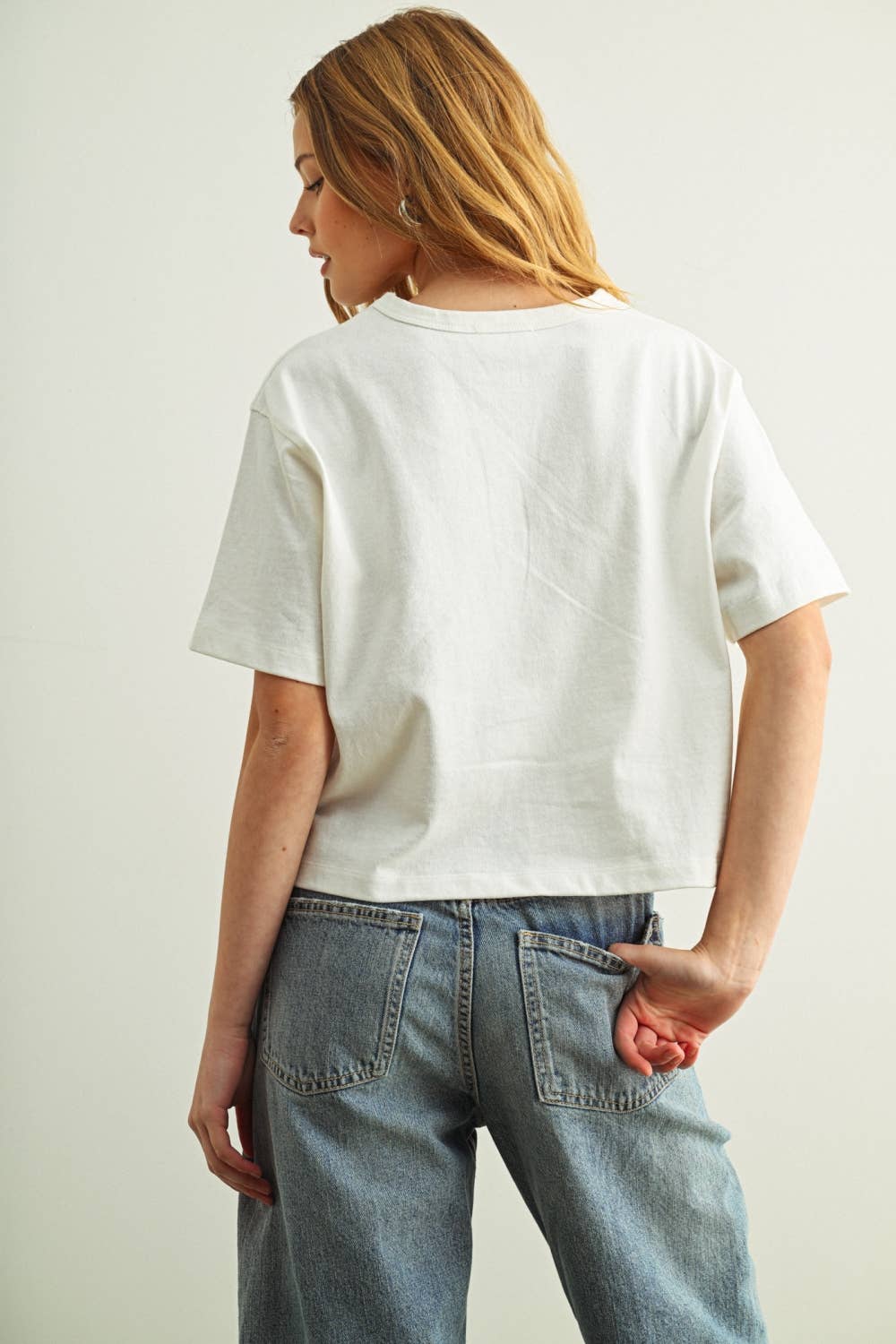 White Short Sleeve Linen Top