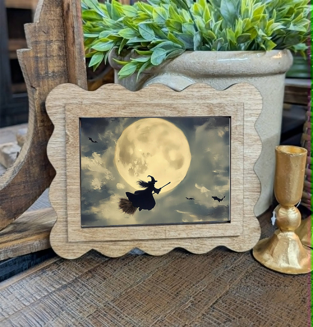 Scallop Witch Moon Framed Canvas Art