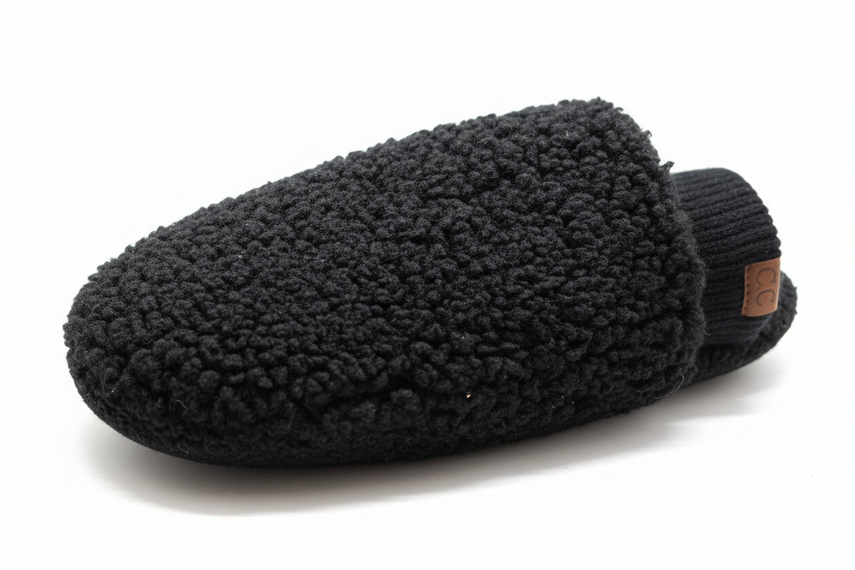 Black Fuzzy Mittens