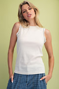 White Knit Tank Top