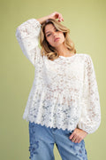 Ivory Floral Lace Top