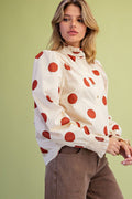 Cherry Wood Polka Dot Poplin Shirt